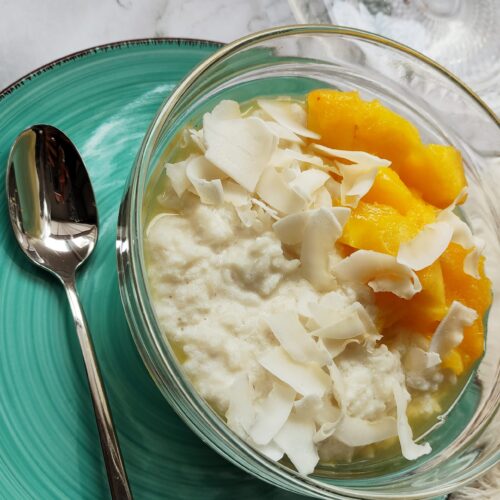 Mango sticky rice, healthy